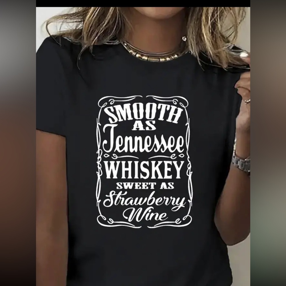 Women’s Whisky Black Graphic Tee